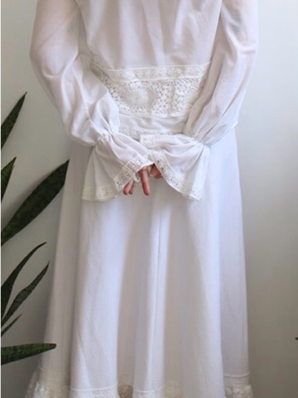 ✨ STUNNING Vintage 1960s/1970s West-Set California White Prairie Co-Ord Set ✨ - Picture 4 of 6
